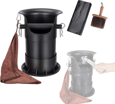 Caja café expreso 4L para posos barista con cepillo