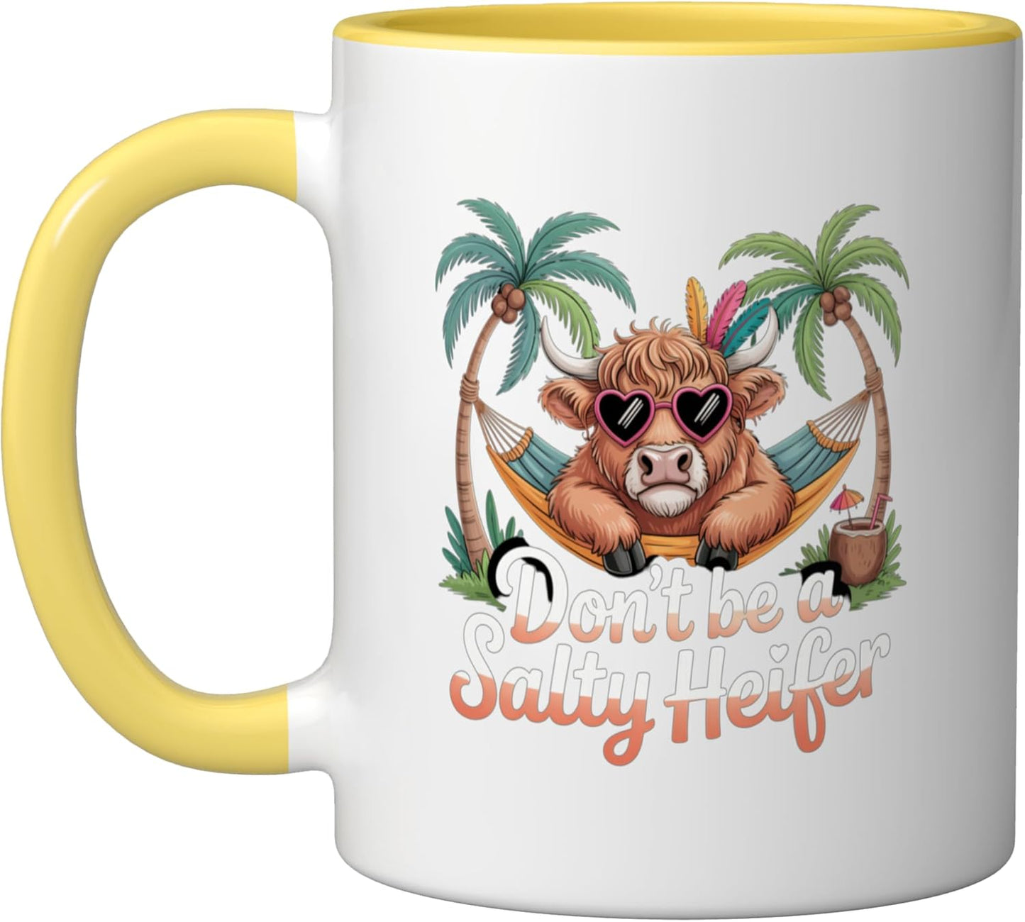 Taza cerámica para amante de vacas altas Don't Be A Salty Heifer