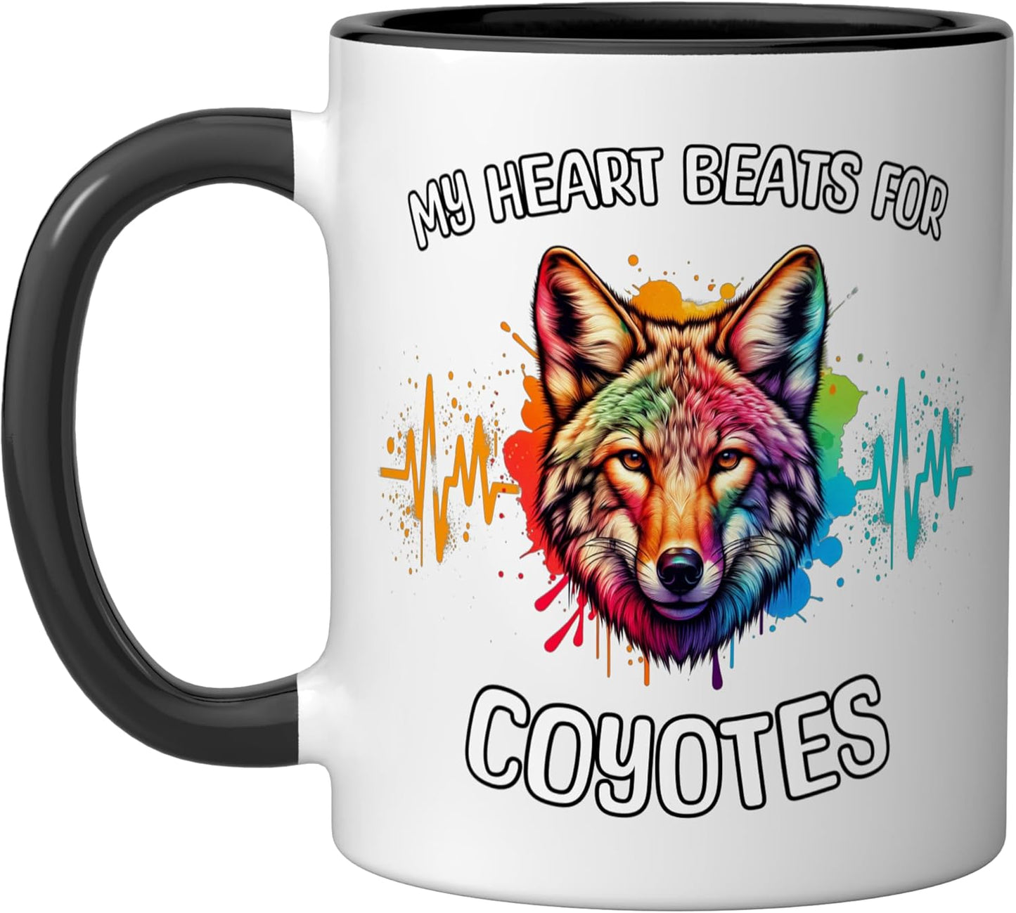 Taza cerámica Coyote ECG negra/blanca