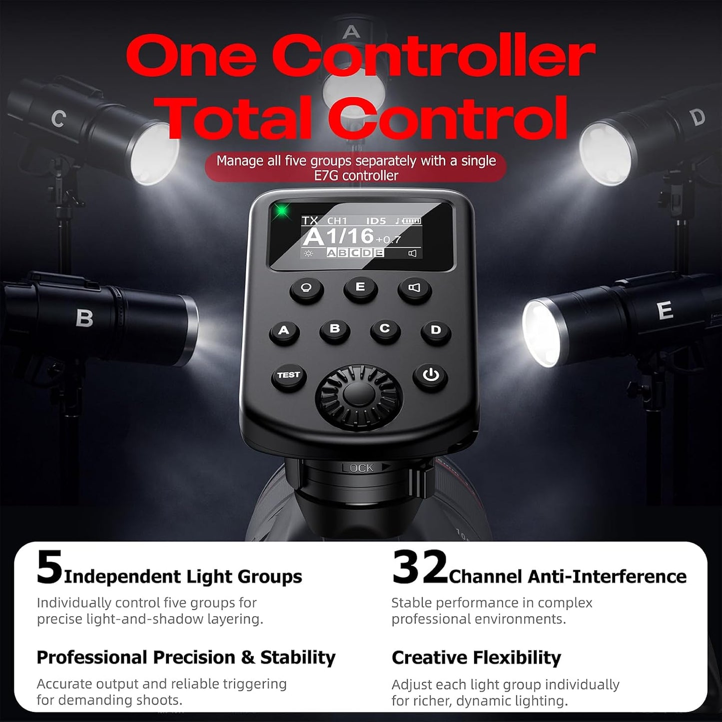 Transceptor flash inalámbrico Godox 2.4G X y R2 650pies
