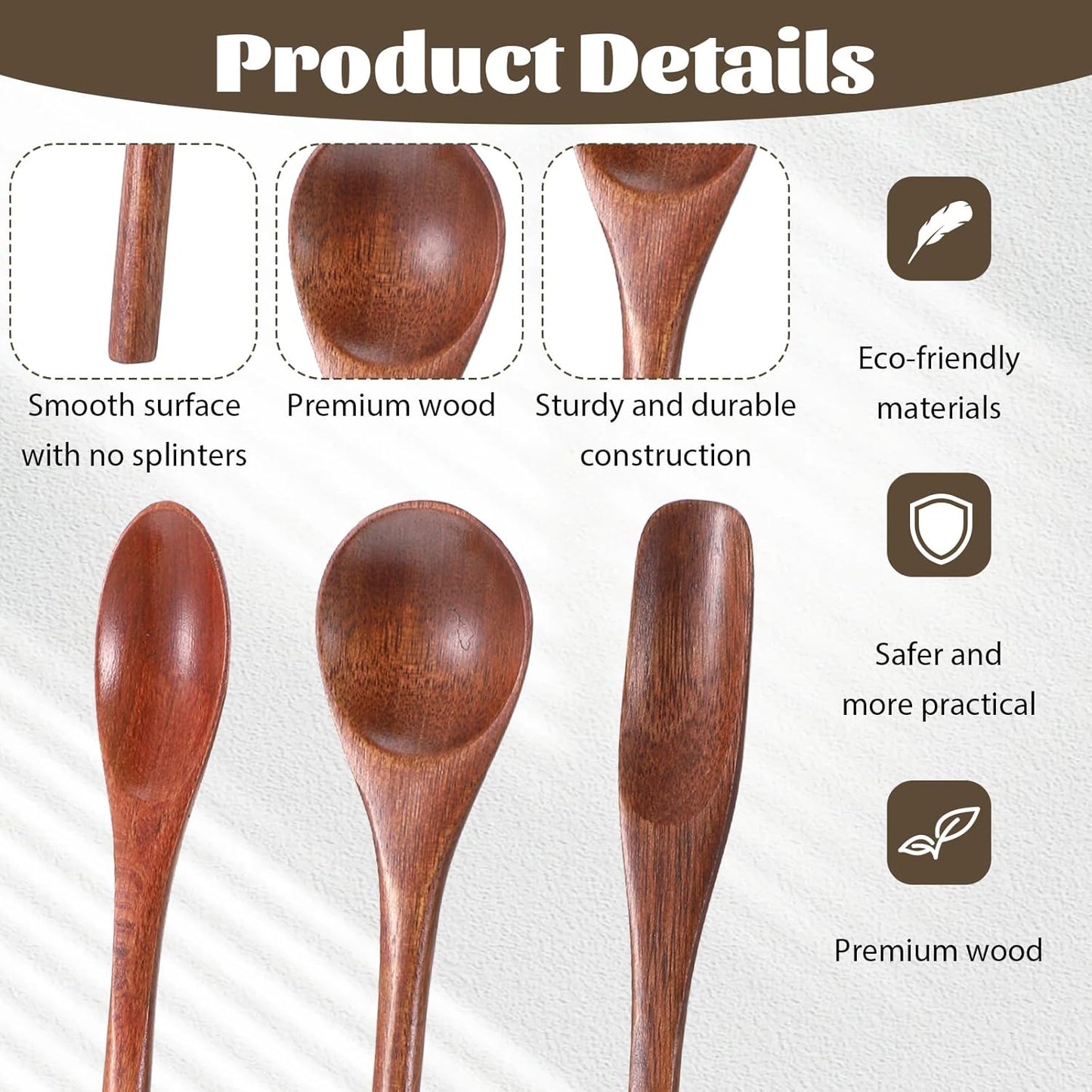 9 Cucharas Madera para Miel Té Café