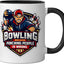 Taza Cerámica con Pinos de Bowling Negro/Blanco