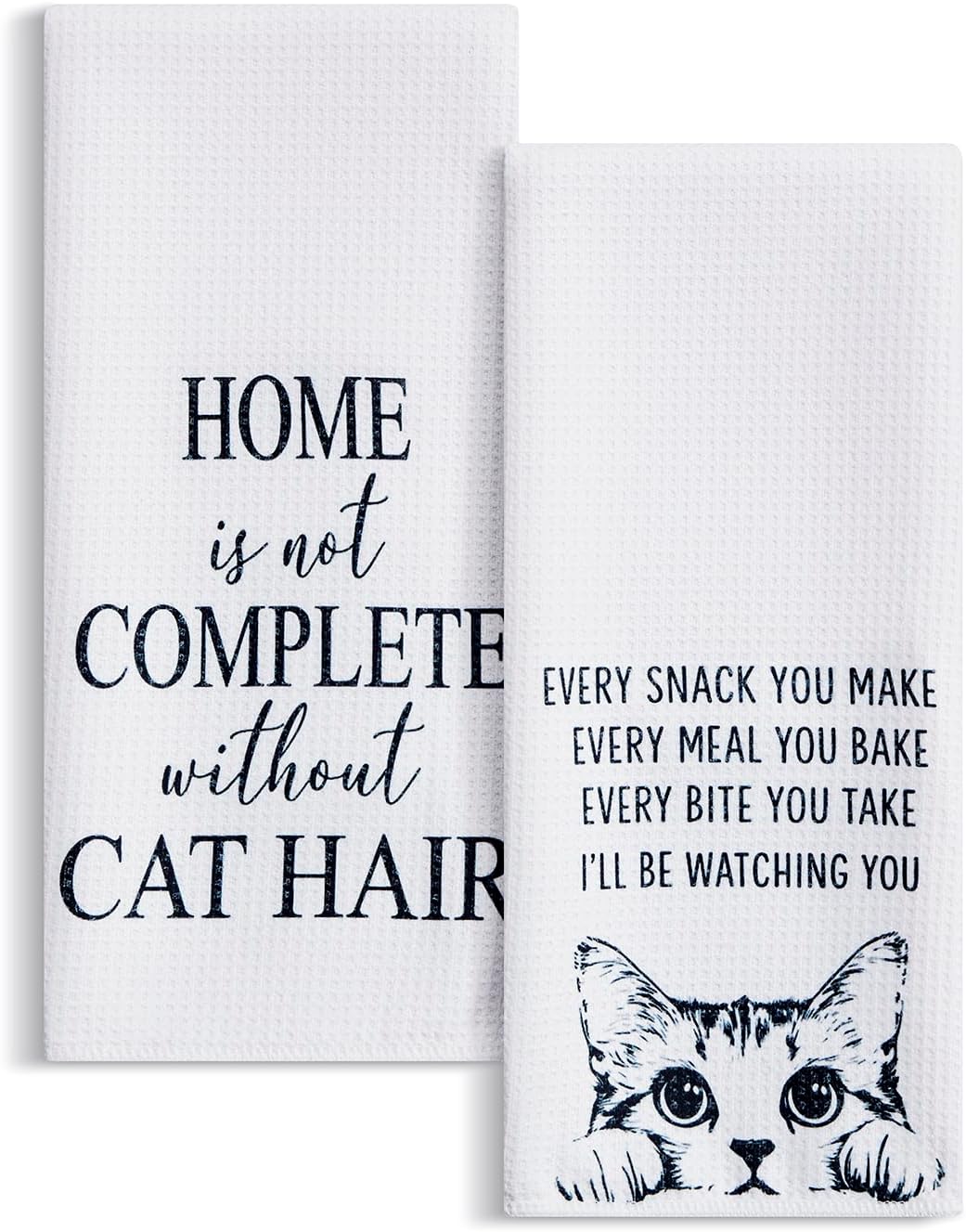 Juego de 2 toallas de cocina gofre 18 x 30 pulgadas absorbentes para gatos