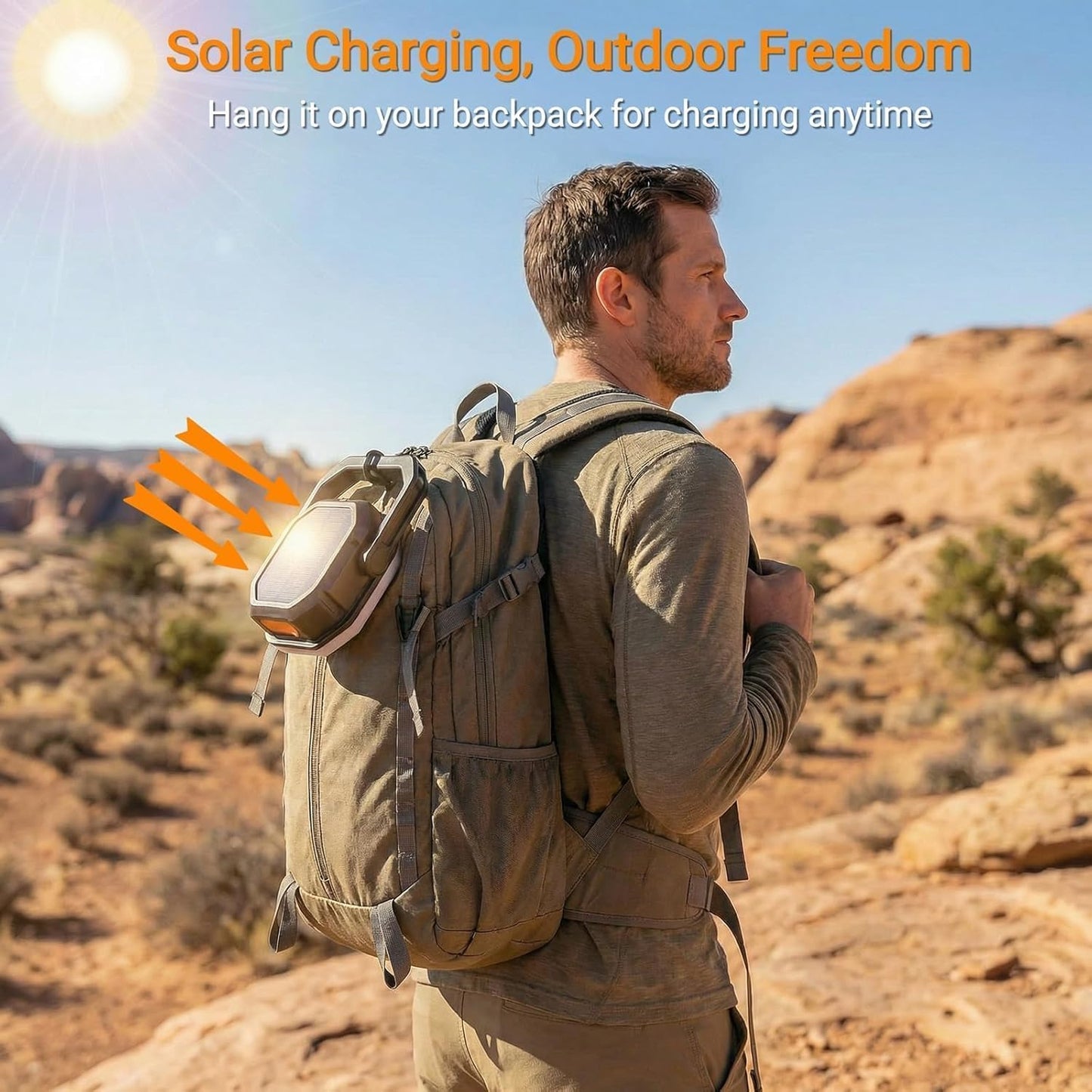 Linterna solar 4000 lúmenes 6600mAh base magnética IP65