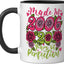 Taza cerámica floral para cumpleaños 20 años