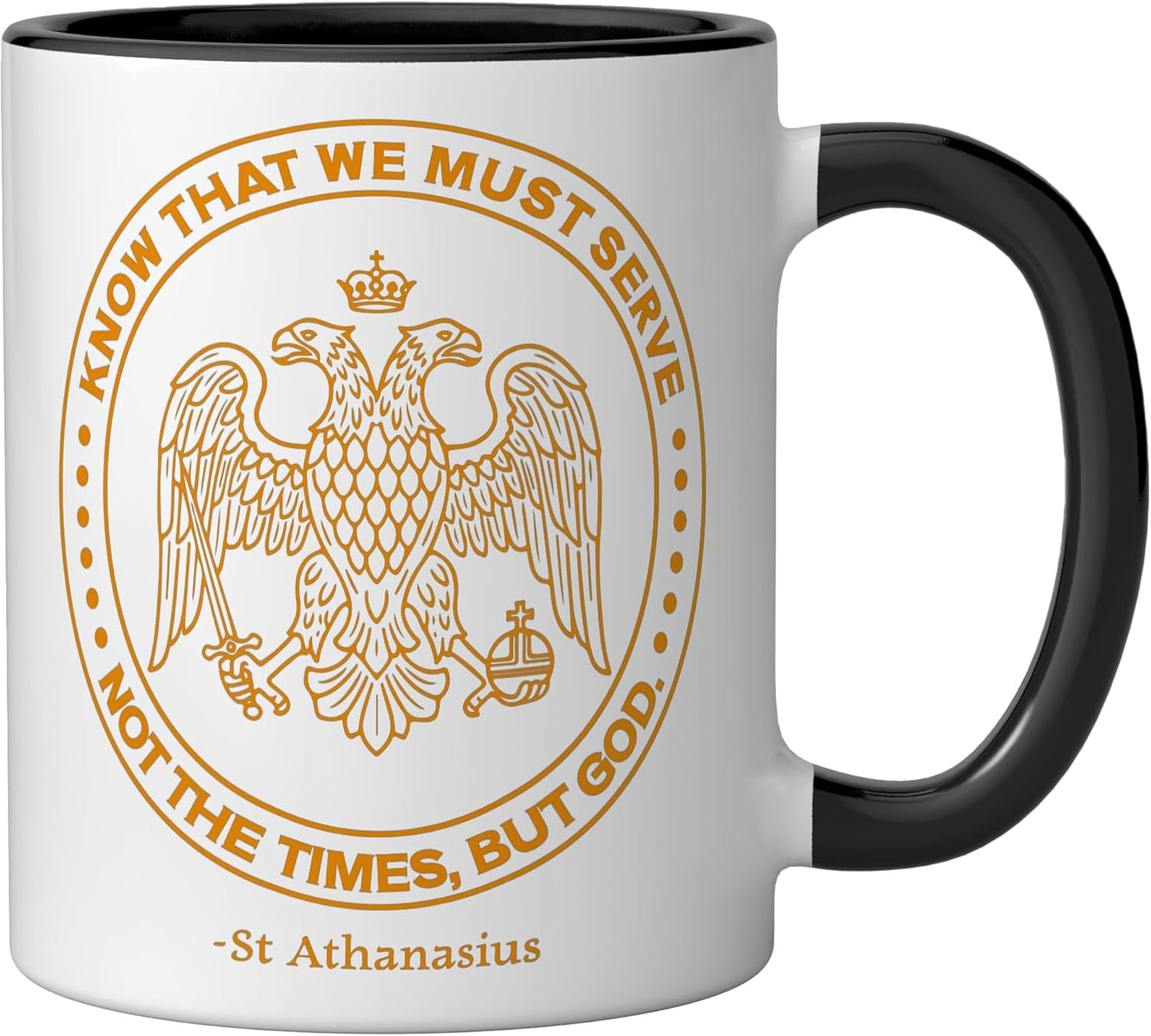 Taza cerámica ortodoxa Saint Athanasius negro/blanco