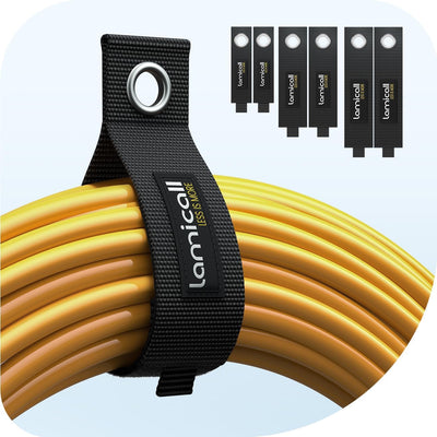 Organiz. cables nailon reutilizable con gancho 6 pzas garage taller