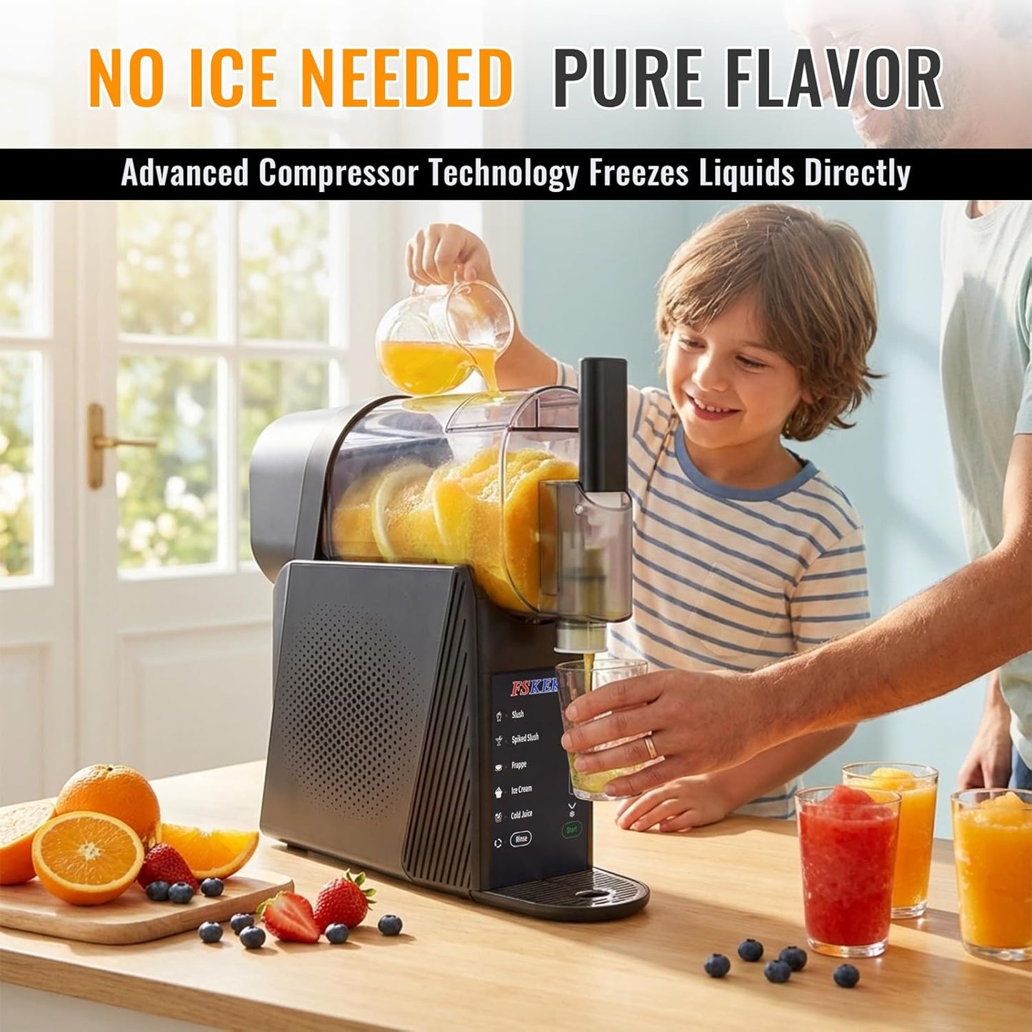 Máquina granizado 85 oz hogar sin hielo con limpieza automática