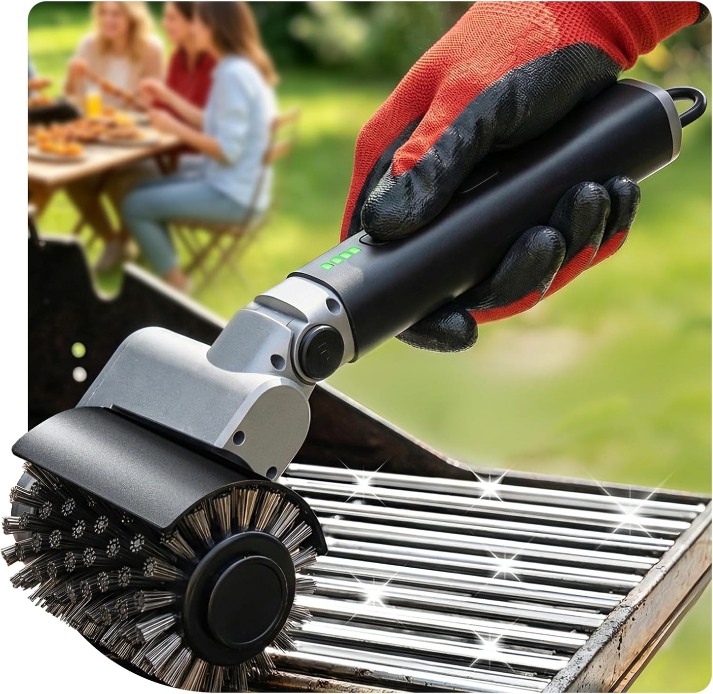 Cepillo eléctrico parrilla 3 vel acero inox