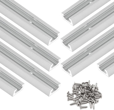 8 Pistas T Aluminio Plateado 48pulg Universal con Agujeros