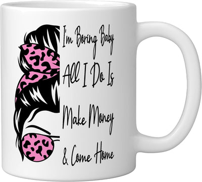 Taza de cerámica blanca divertida para bebé I'm Boring