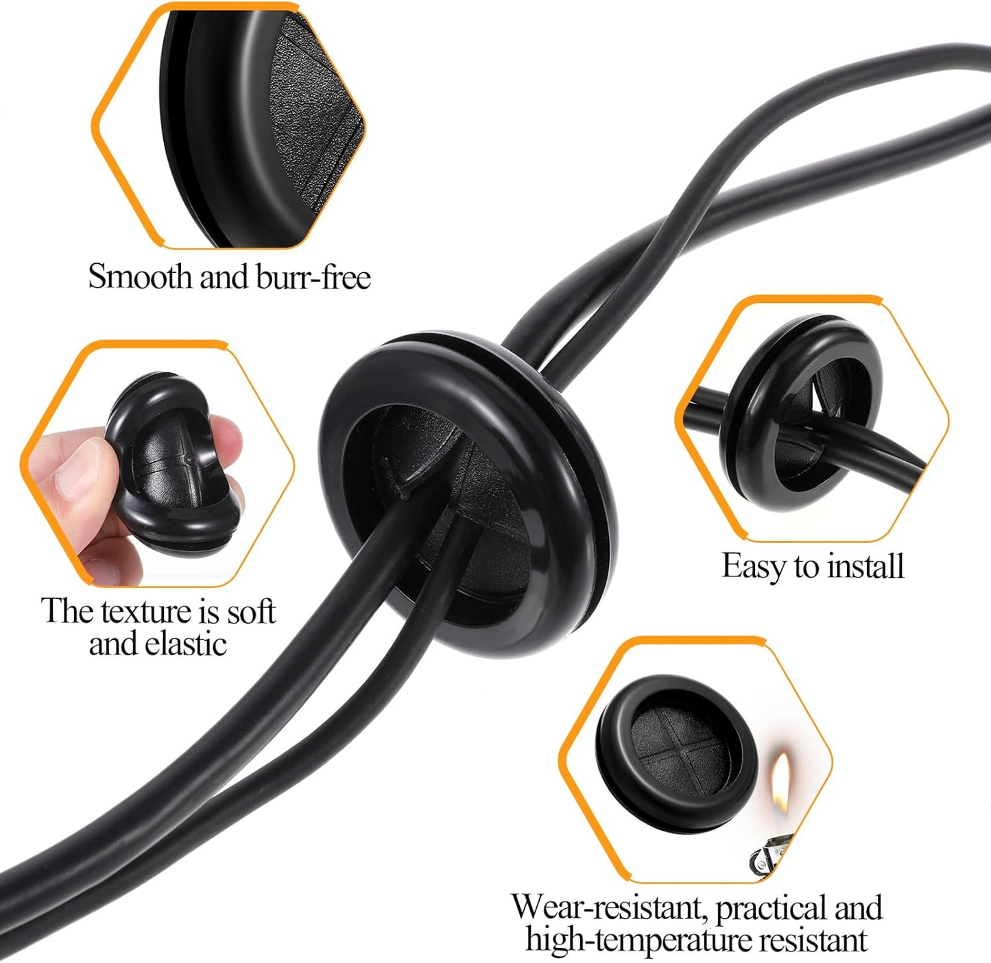 6 Ojales Goma 1-1/2pulg Con Tapones