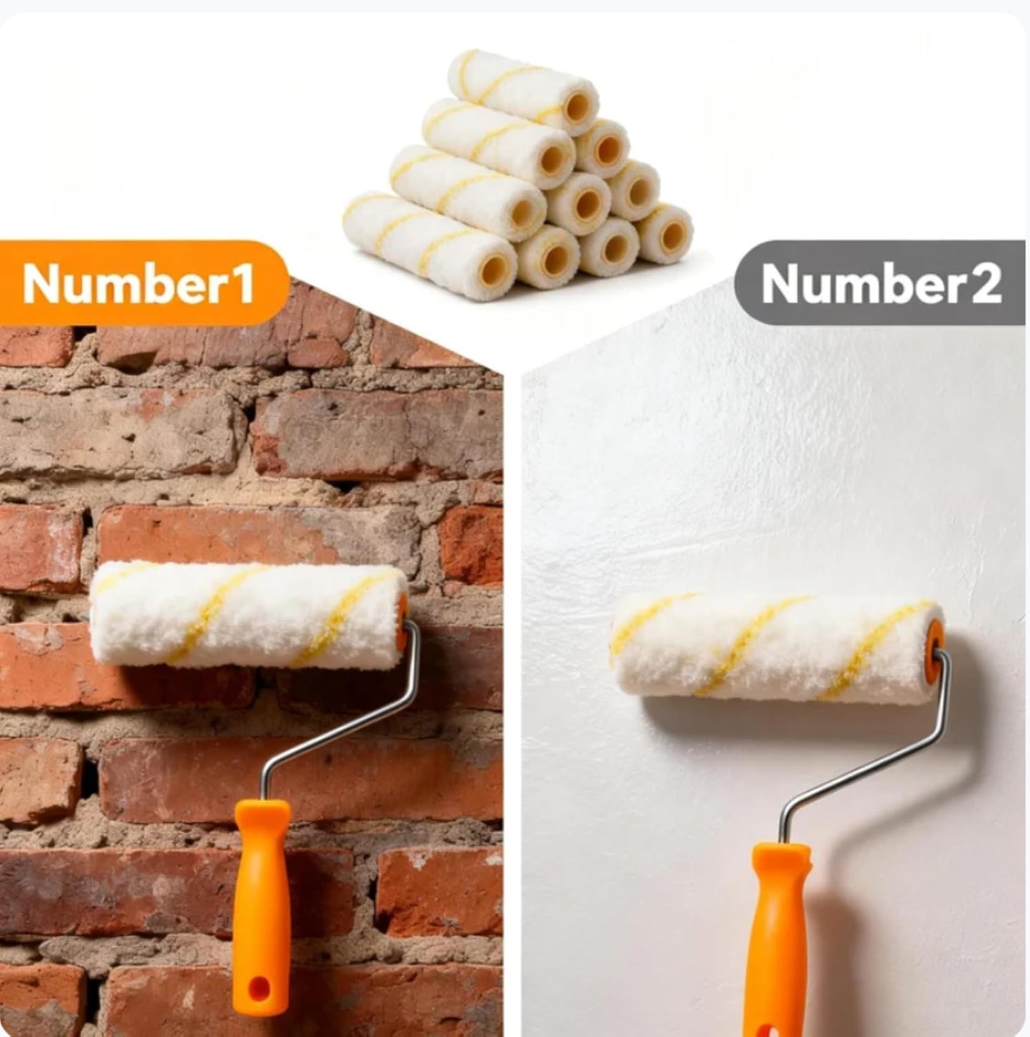 Kit rodillos microfibra 35 pzas 4x6pulg con marcos para pared
