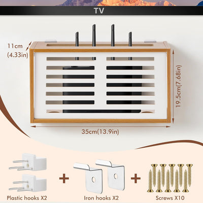 Estante pared para enrutador WiFi y módem 13.9x4.33x7.68pulg