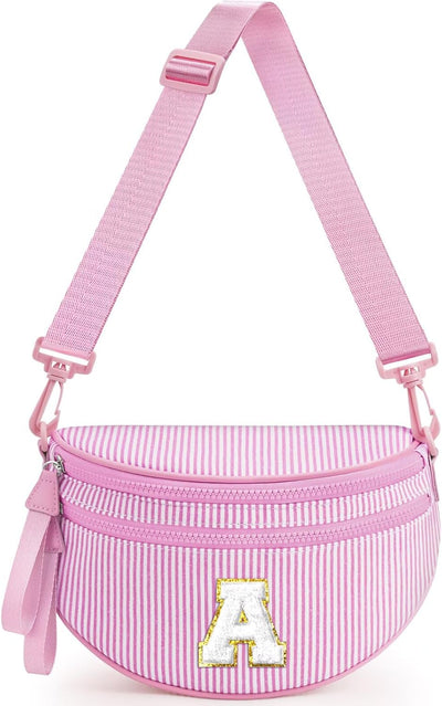 Bolsos cruzados para niñas con inicial Rosa