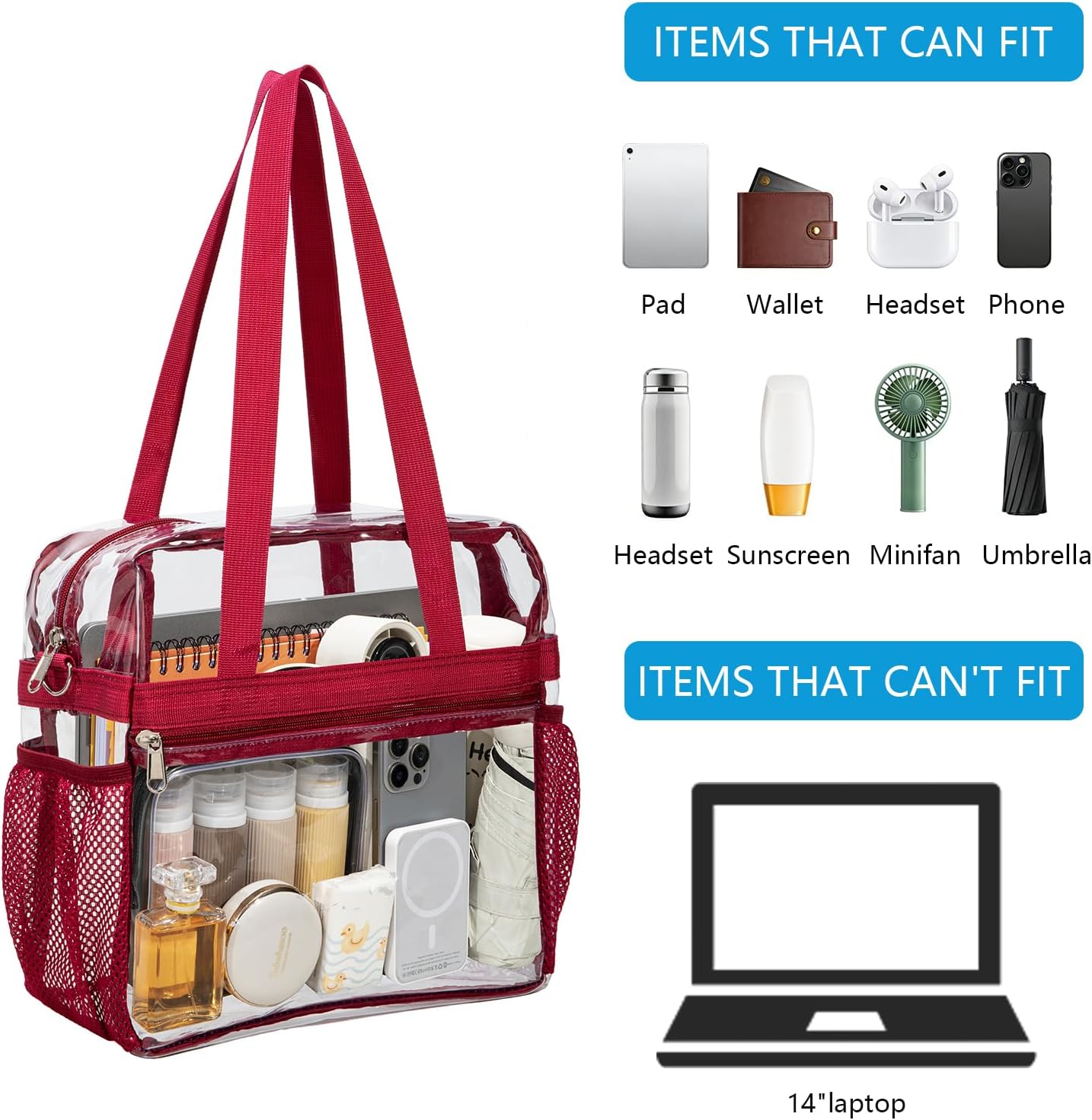 Bolsa PVC transparente cruzada impermeable correa ajustable