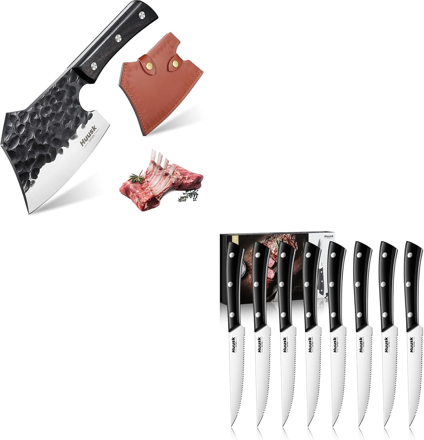Set 8 Cuchillos de Carne Huusk con Diente de Sierra