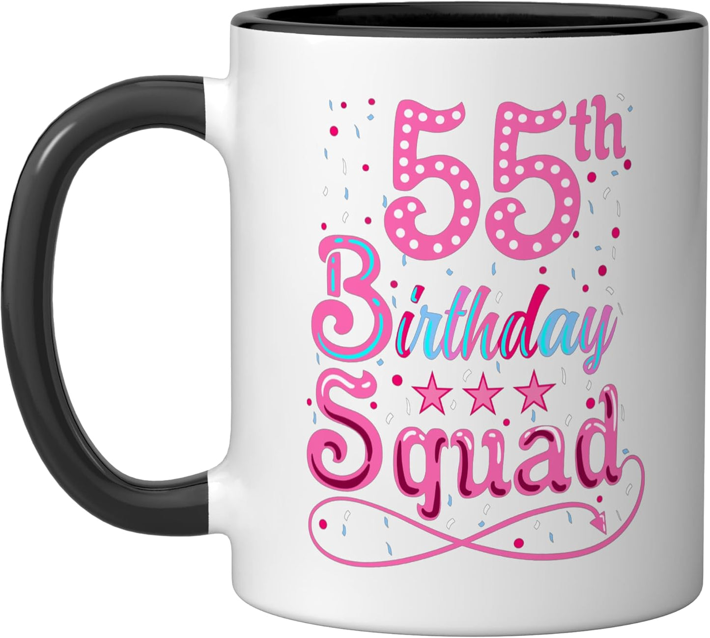 Taza Cerámica Cumpleaños 55 Años Negro/Blanco