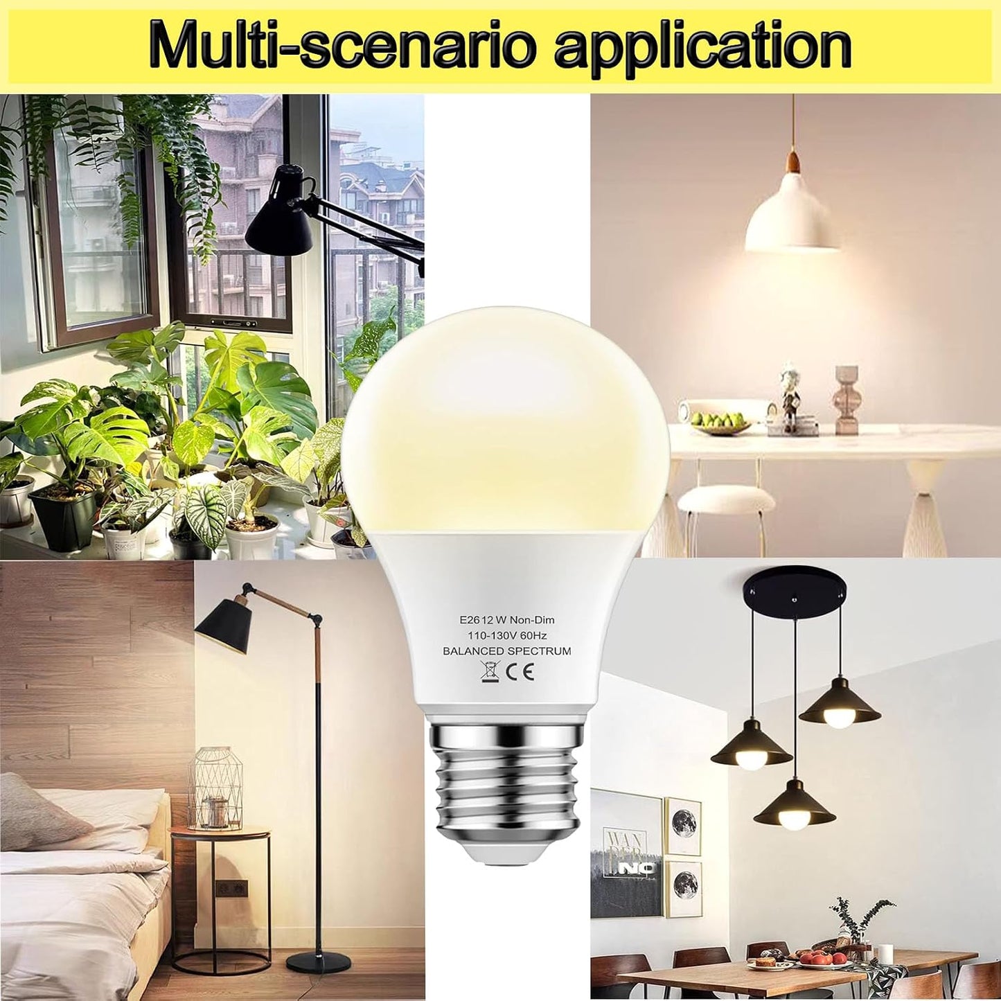 Bombilla LED cultivo A19 E26 12W espectro completo para plantas