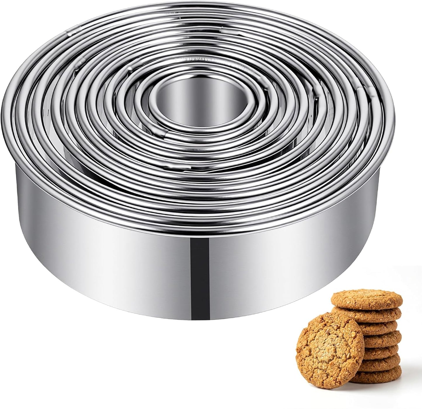 Cortador de galletas circular de acero inoxidable 11 piezas