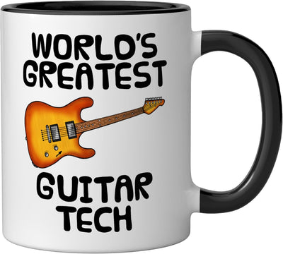Taza cerámica para guitarra humorística negra/blanca