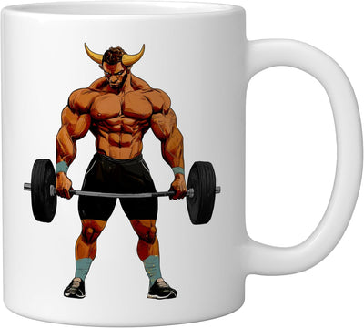Taza Cerámica Fitness Bulls Blanca