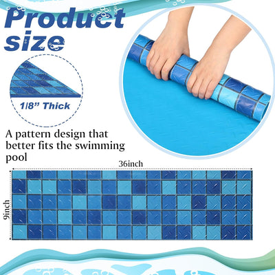 Tapete antideslizante para escalón piscina 36x9pulg