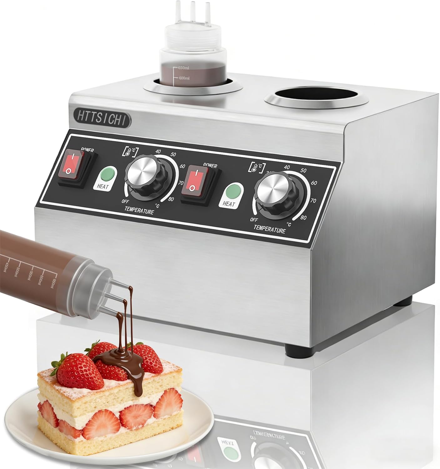 Calentador de salsa eléctrico de acero inoxidable con control de temperatura