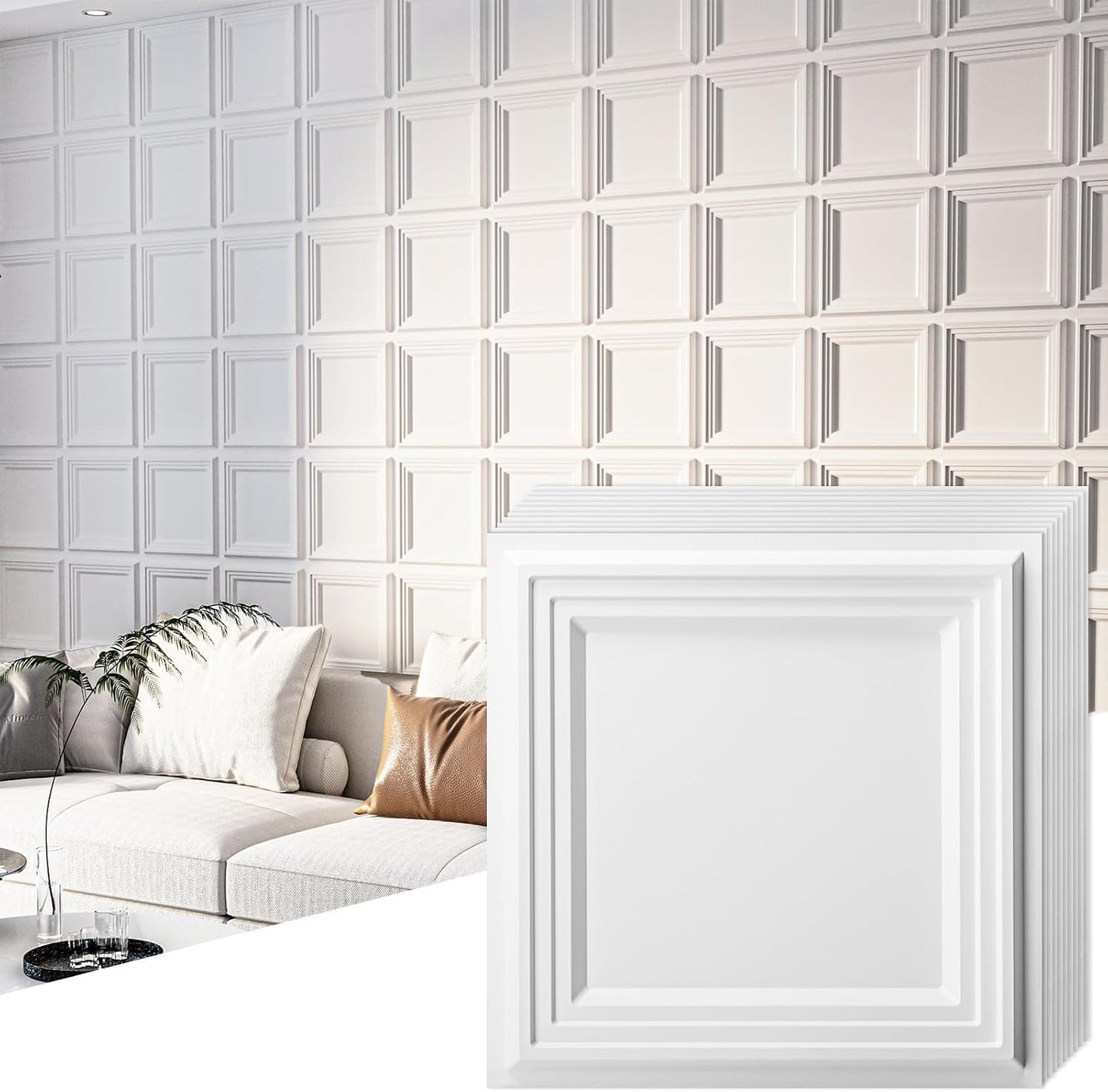33 Paneles Pared 3D PVC Impermeables 11.8x11.8pulg
