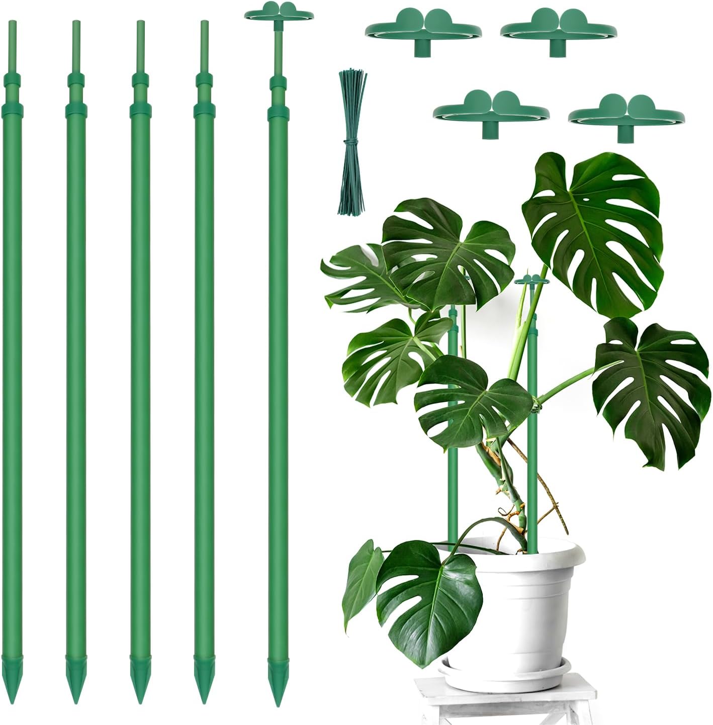 Estacas extensibles para plantas 17.9-42.3pulg con clips