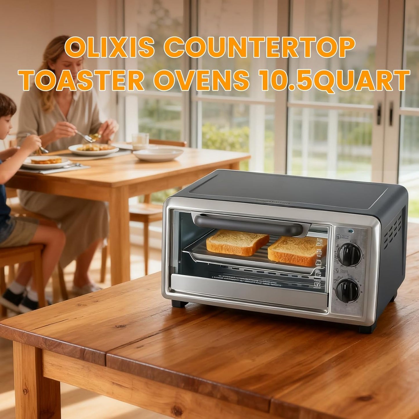Horno para encimera 10.6qt 1000W hasta 400°F con bandeja