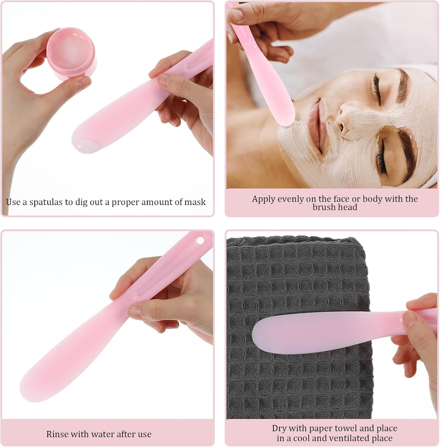 6 Espátulas Plástico Reutilizables para Mascara Facial y Loción