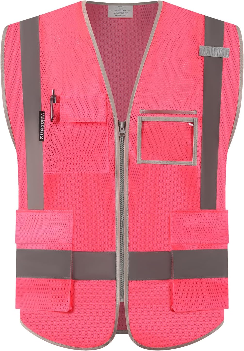 Chaleco seguridad reflectante con cremallera y bolsillos