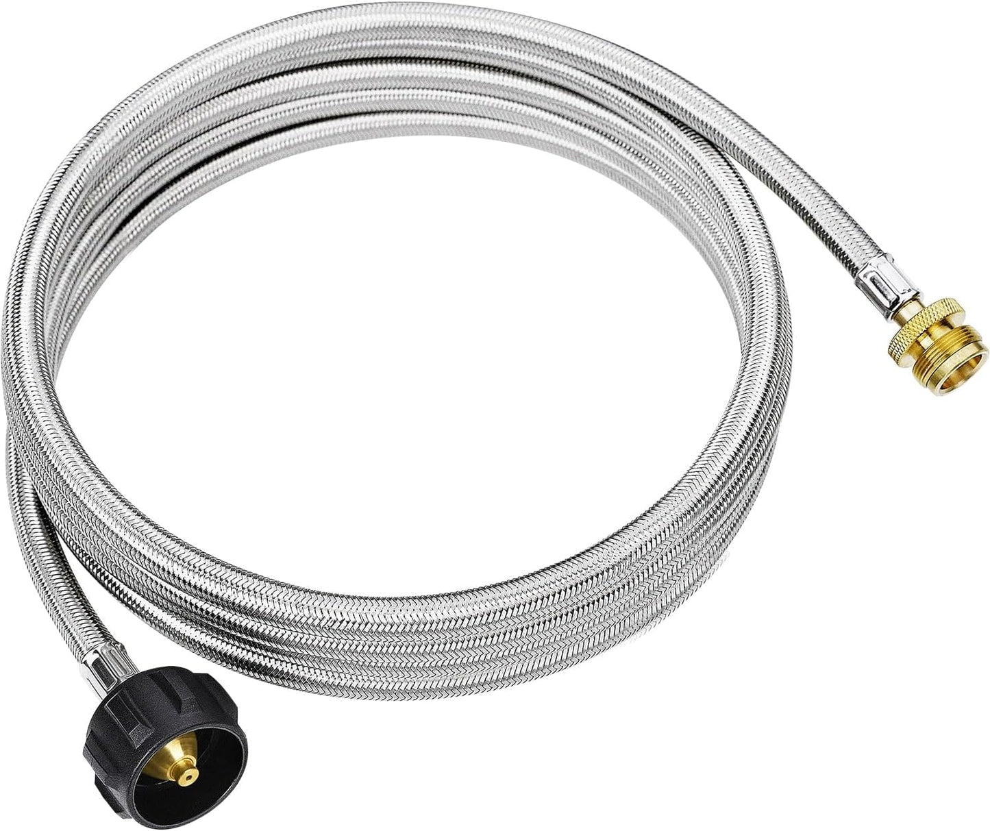 Manguera propano 12ft adaptador 1libra a 20libra acero inox
