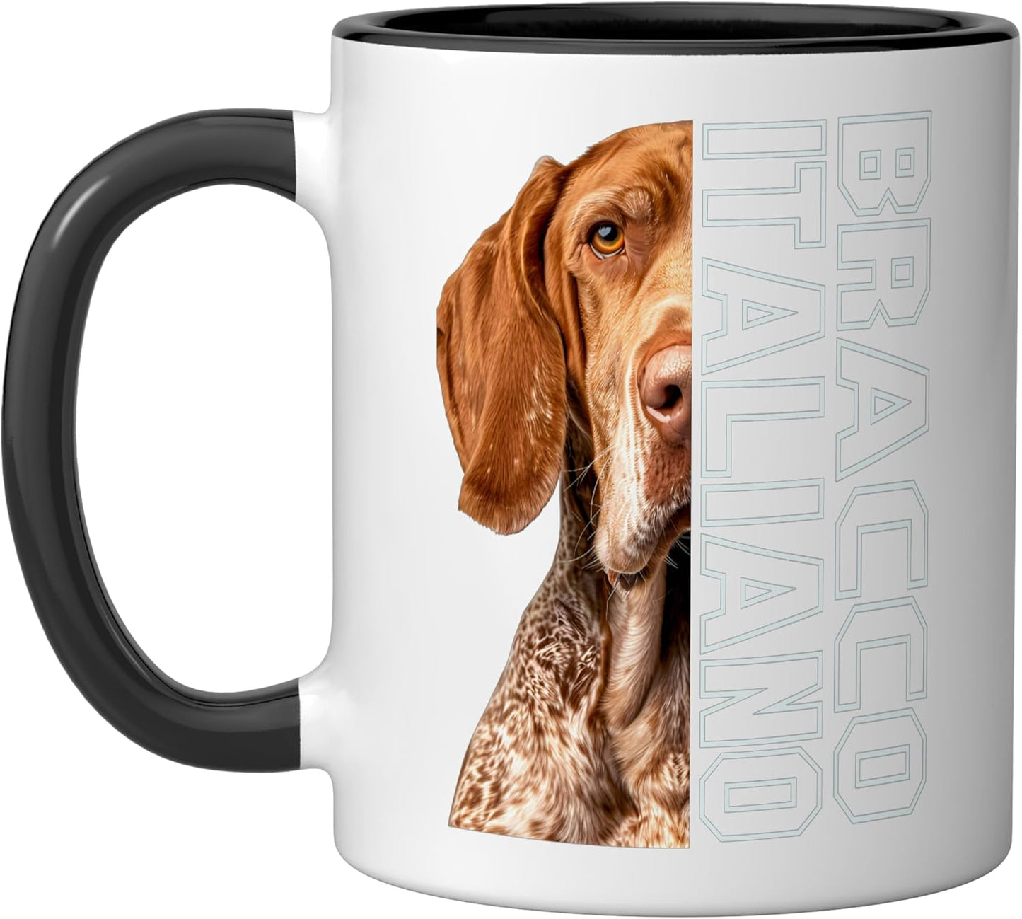 Taza cerámica Bracco Italiano negra/blanca