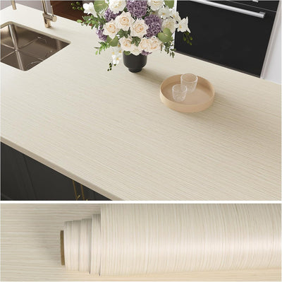 Papel contacto madera beige grueso impermeable 15.7x118pulg