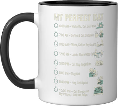 Taza Cerámica para Amantes de Gatos Negro/Blanco