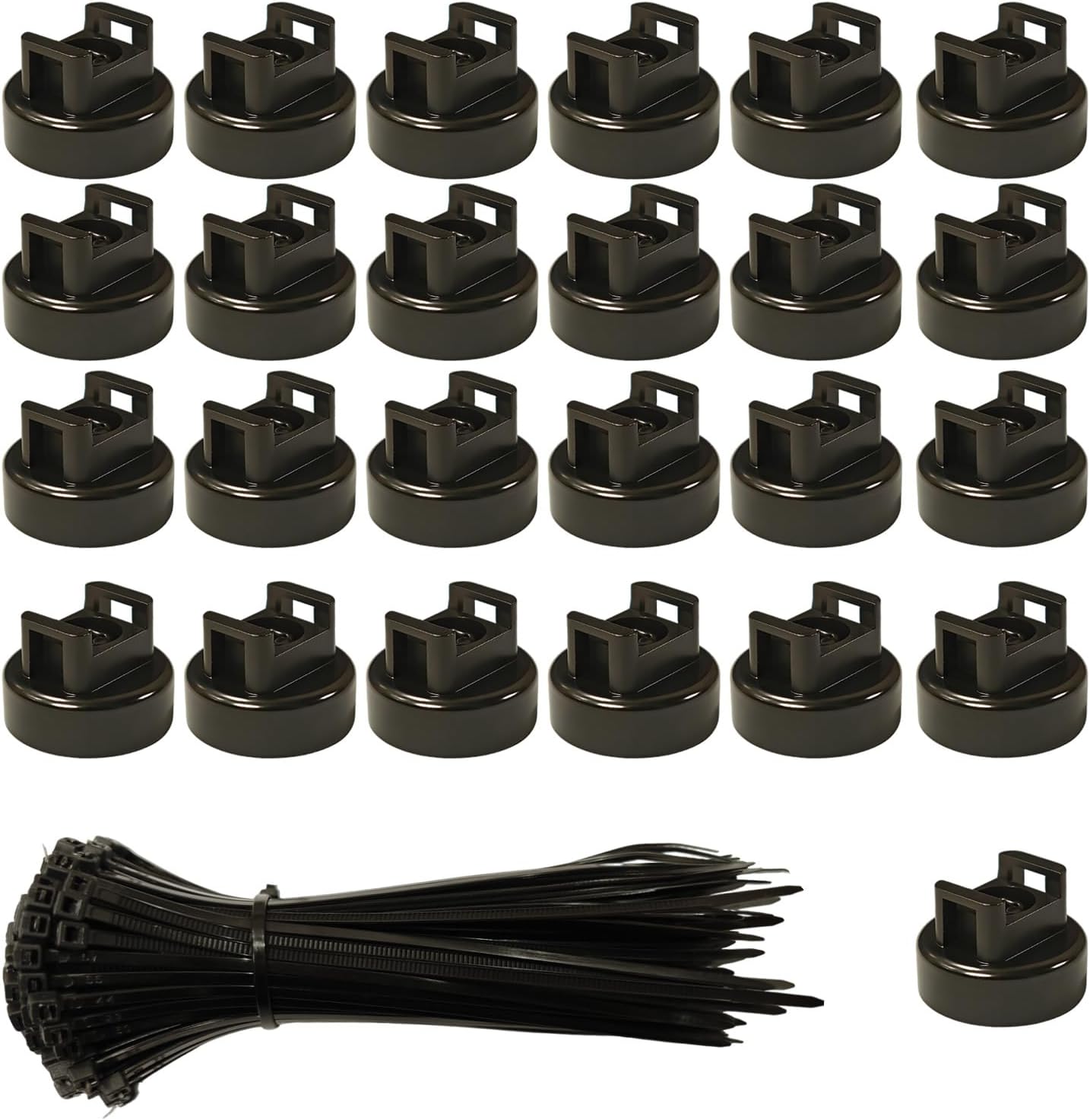 Set 25 imanes + 100 bridas cable magnéticas multiusos