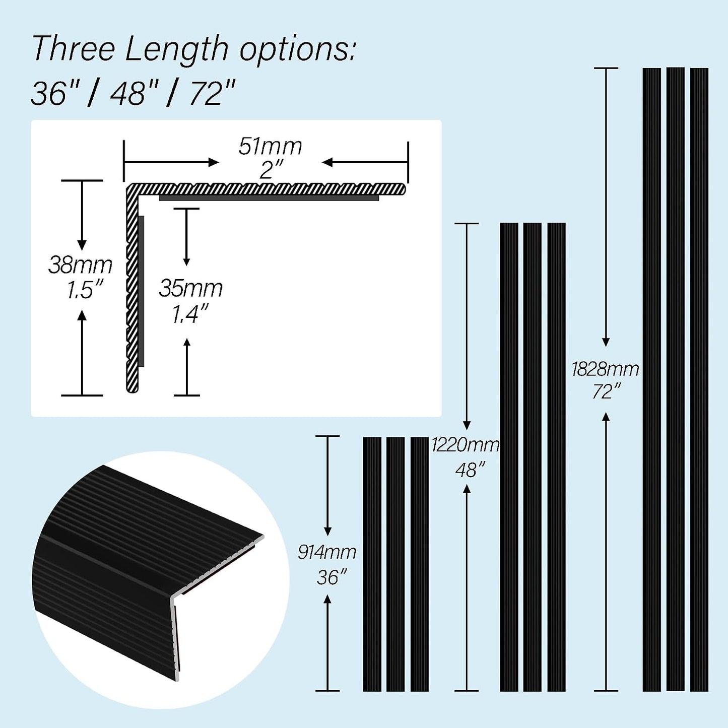 5 Pzas Peldaños Aluminio 72pulg Antideslizante Negro