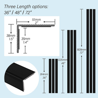 5 Pzas Peldaños Aluminio 72pulg Antideslizante Negro