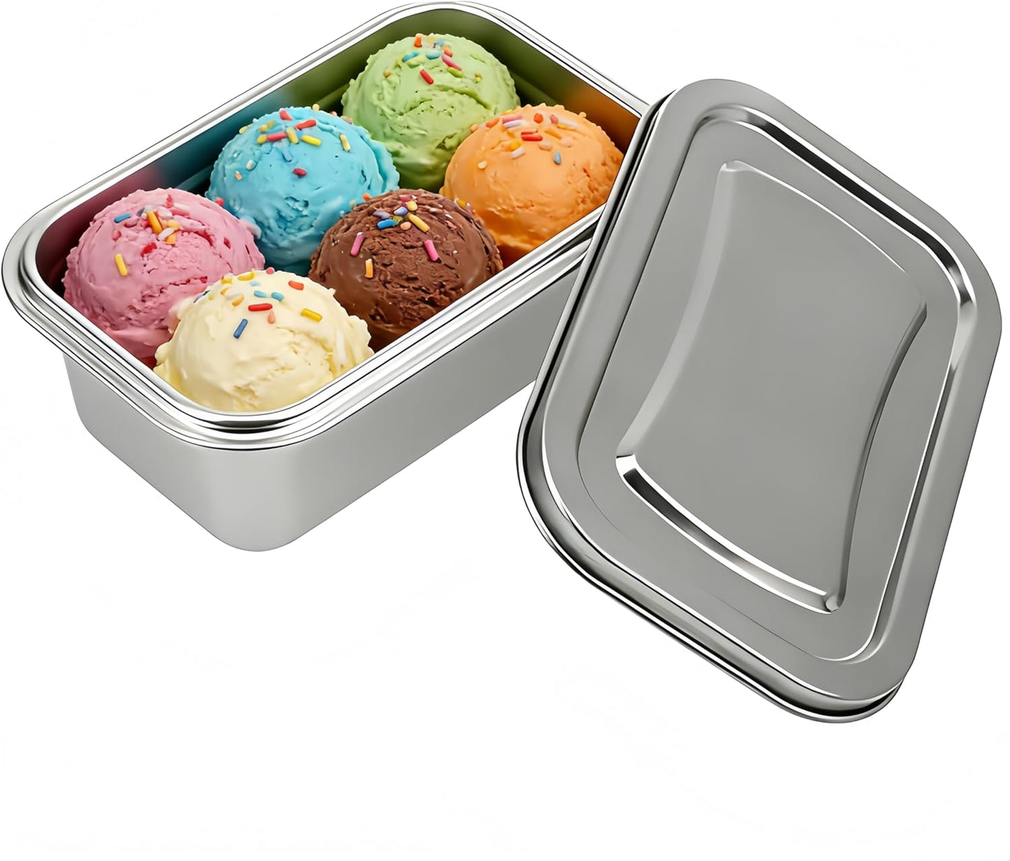 Contenedores de helado para hogar con tapas reutilizables