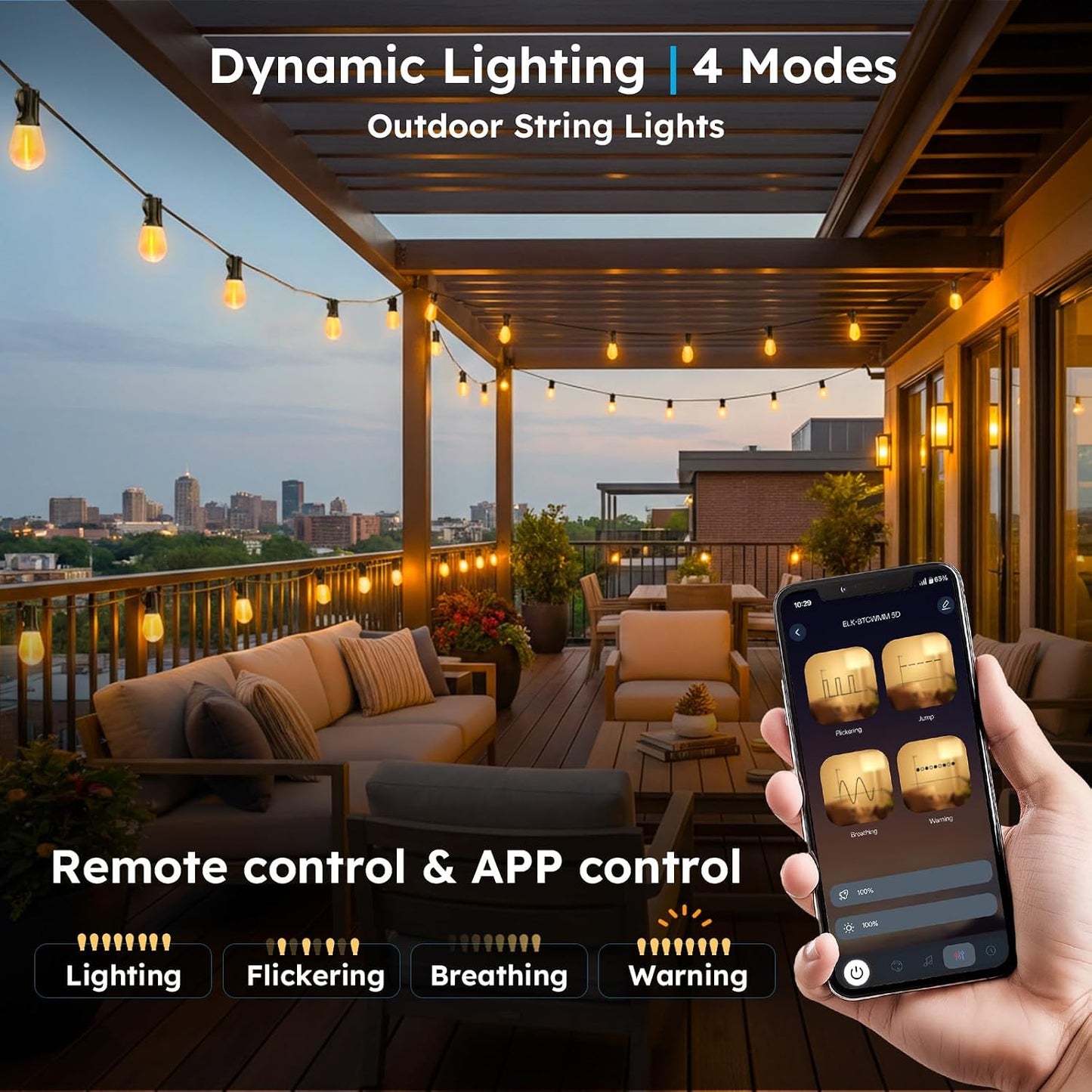 Tira luces LED S11 200ft exteriores control remoto 4 modos