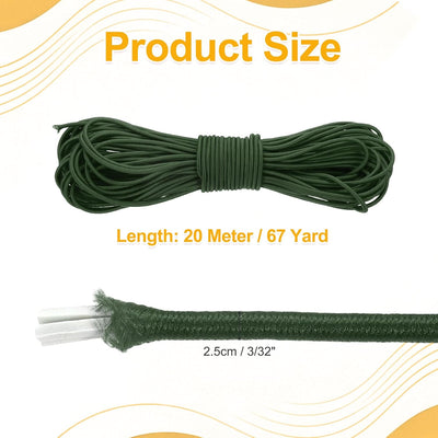 Cordón elástico poliéster 3/32x67pulg verde oscuro bricolaje kayak