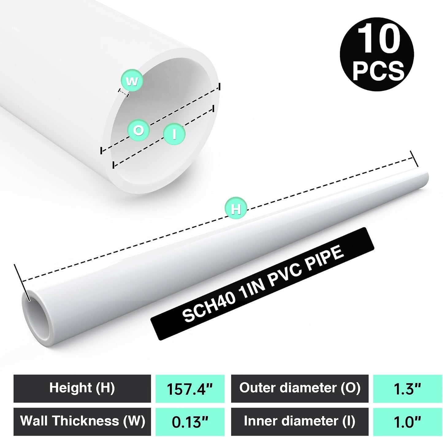 10 Tubos PVC 1pulg + 40x17pulg para bricolaje