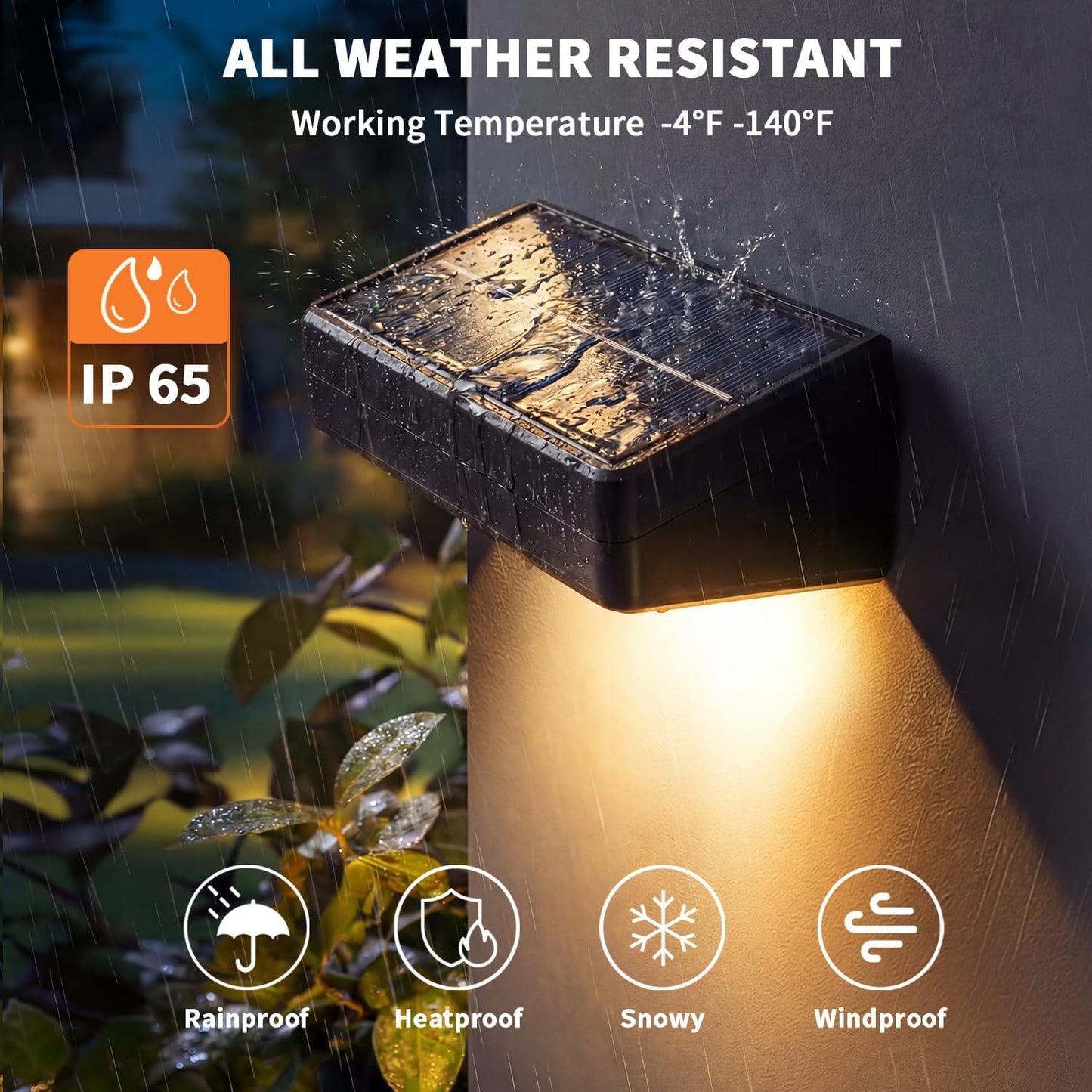 Set 4 Luces Fences Solares 3 Modos IP65