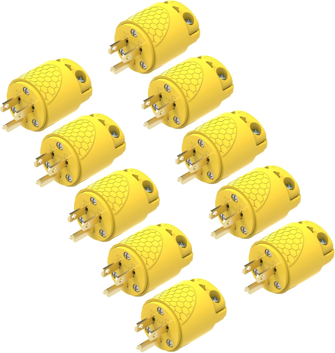 Extremos enchufe macho 15A 125V NEMA 5-15p paquete 10