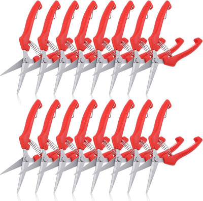 16 Pzas Tijeras Podar Jardín 7.2pulg Acero Inox Rojo
