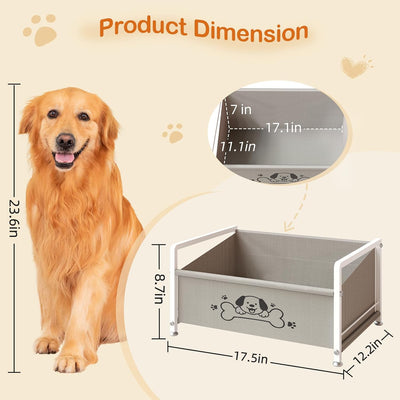 Caja juguetes perros tela Oxford organizador patas elevadas