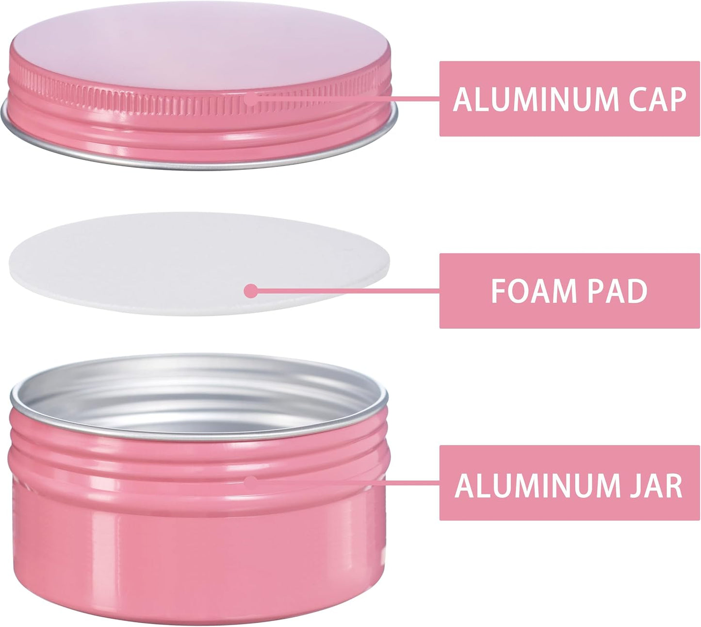24 Pzas Tarros Aluminio 4oz con Tapa Rosca Recargables