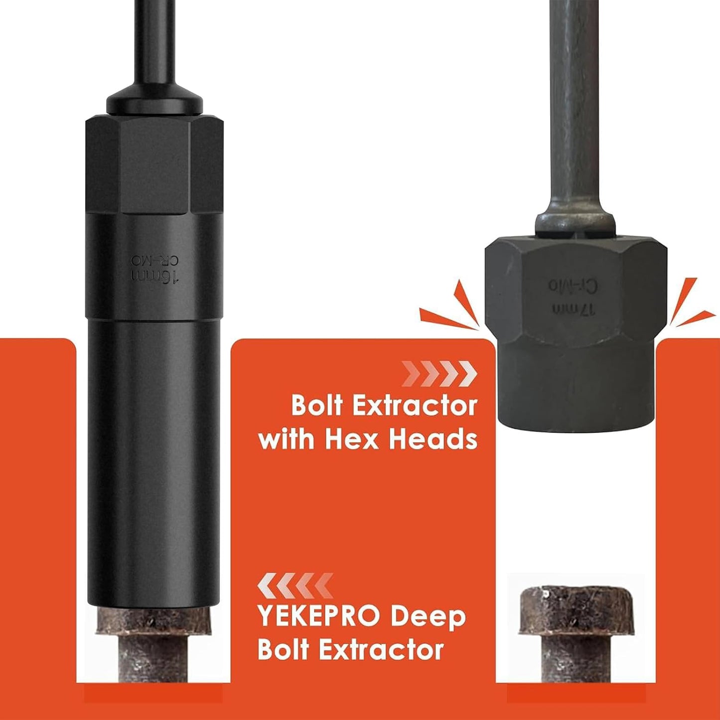 Set 17 Pzas Extractor Tornillo 85mm Acero Cr-Mo